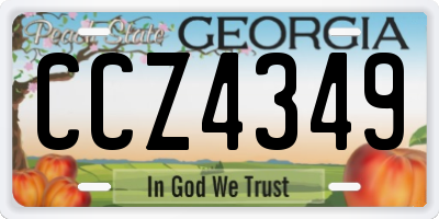 GA license plate CCZ4349