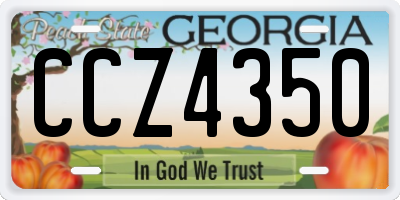 GA license plate CCZ4350