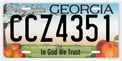 GA license plate CCZ4351