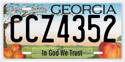 GA license plate CCZ4352