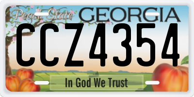 GA license plate CCZ4354