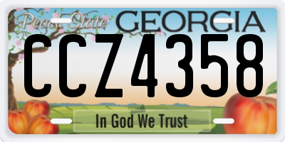 GA license plate CCZ4358