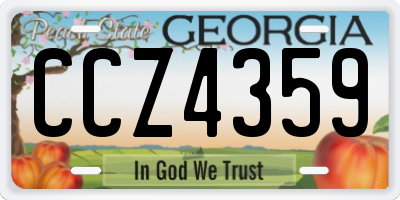 GA license plate CCZ4359