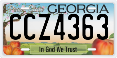 GA license plate CCZ4363