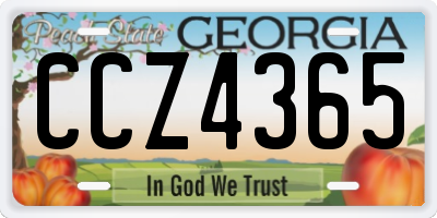 GA license plate CCZ4365