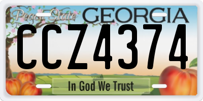 GA license plate CCZ4374