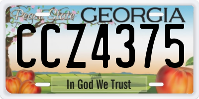 GA license plate CCZ4375