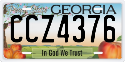 GA license plate CCZ4376