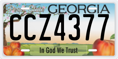 GA license plate CCZ4377