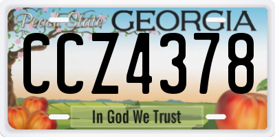 GA license plate CCZ4378