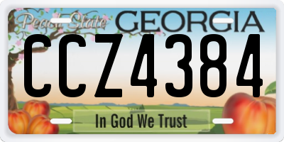 GA license plate CCZ4384