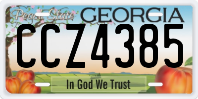 GA license plate CCZ4385