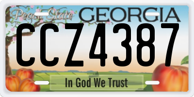 GA license plate CCZ4387