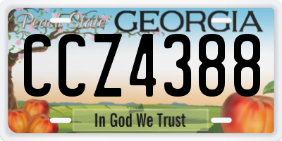 GA license plate CCZ4388