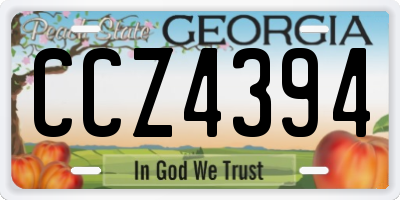 GA license plate CCZ4394