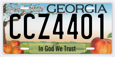 GA license plate CCZ4401