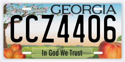 GA license plate CCZ4406