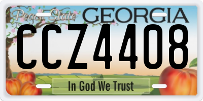 GA license plate CCZ4408