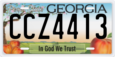 GA license plate CCZ4413