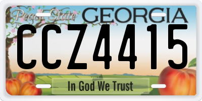 GA license plate CCZ4415
