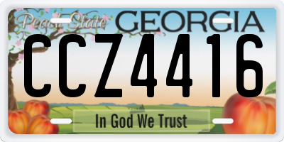 GA license plate CCZ4416