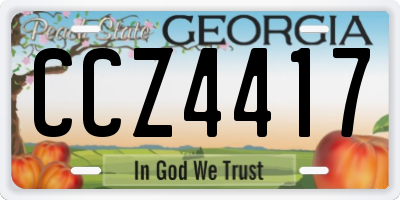 GA license plate CCZ4417