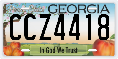 GA license plate CCZ4418