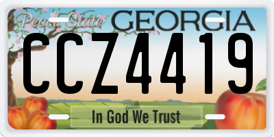 GA license plate CCZ4419