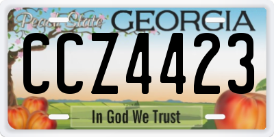 GA license plate CCZ4423