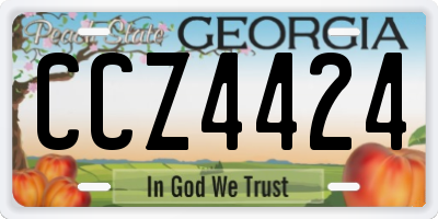 GA license plate CCZ4424