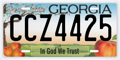 GA license plate CCZ4425