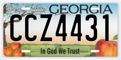 GA license plate CCZ4431