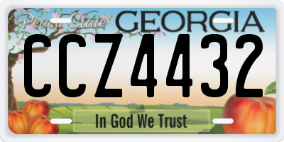 GA license plate CCZ4432