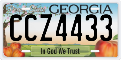 GA license plate CCZ4433