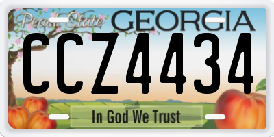 GA license plate CCZ4434