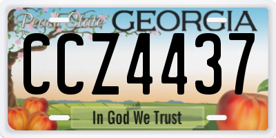 GA license plate CCZ4437