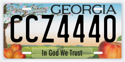 GA license plate CCZ4440