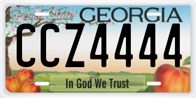 GA license plate CCZ4444