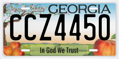 GA license plate CCZ4450