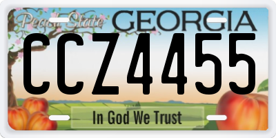 GA license plate CCZ4455