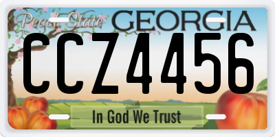 GA license plate CCZ4456