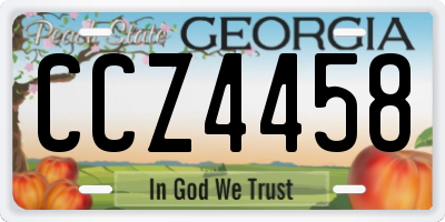 GA license plate CCZ4458