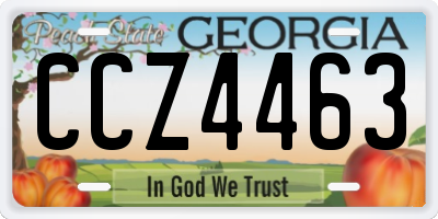 GA license plate CCZ4463