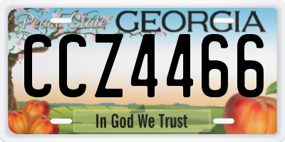 GA license plate CCZ4466
