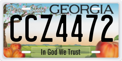 GA license plate CCZ4472