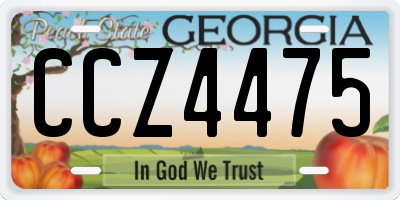 GA license plate CCZ4475