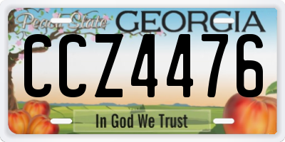 GA license plate CCZ4476