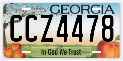 GA license plate CCZ4478