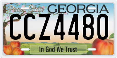 GA license plate CCZ4480