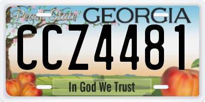 GA license plate CCZ4481